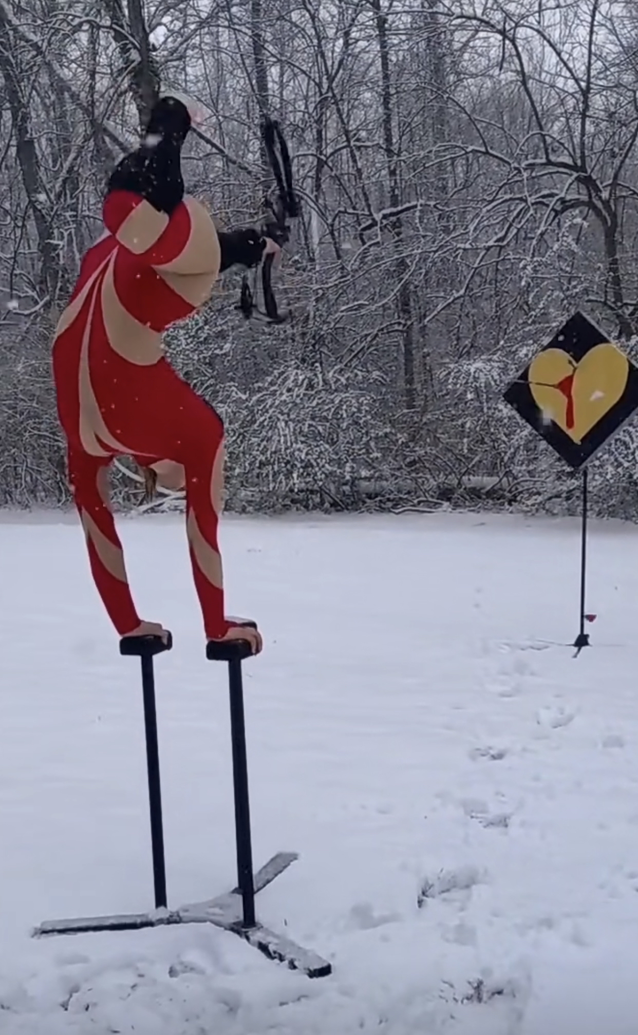 丹麦射箭选手冷静应对,一箭射中靶心 丹麦射箭选手冷静应对,一箭射中靶心